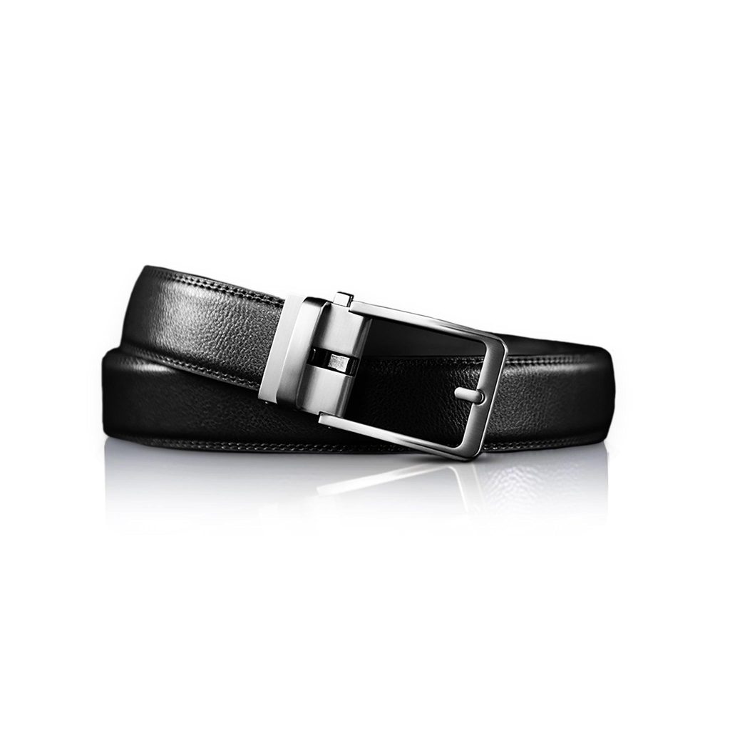 Highbuckle heren zwart riem zonder gaatjes voor fitness en krachttraining